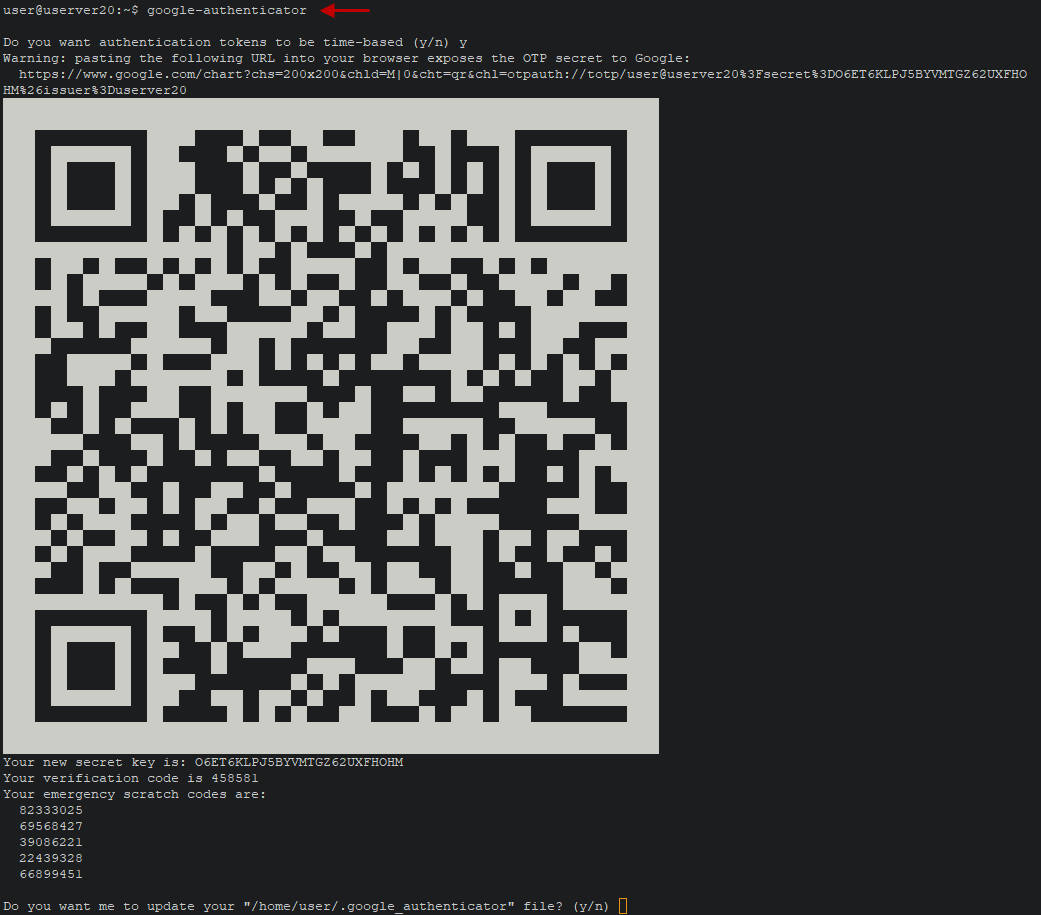 Figura 1: Creación de código QR - Asistente de vinculación para habilitar 2FA.