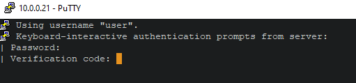 Figura 2: Verificación del uso de 2FA en la autenticación SSH al servidor.