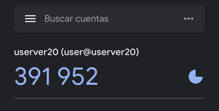 Figura 3: Código TOTP en la App de Google Authenticator.