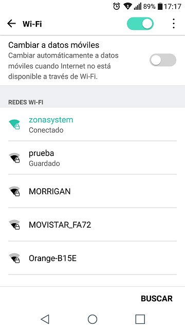 Figura 7: Conexión desde un terminal inalámbrico a la nueva red inalámbrica creada.