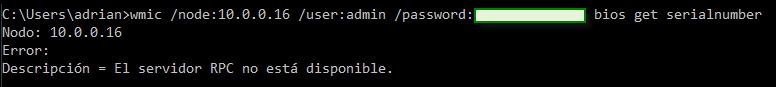 Error - &ldquo;El servidor RPC no está disponible&rdquo; (wmic)