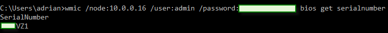 Ejecución remota de &ldquo;wmic /node&rdquo;