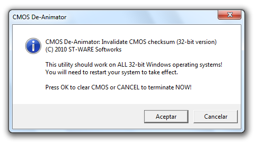 Figura 4: CMOS De-animator para Windows.