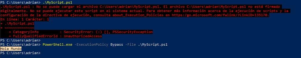 Figura 2: Bypass para la ejecución de un solo script.