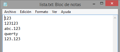 Figura 1: Fichero wordlist para PoC.
