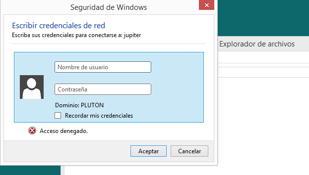Figura 4: Autenticación de login con UAC para el acceso al recurso compartido C$.