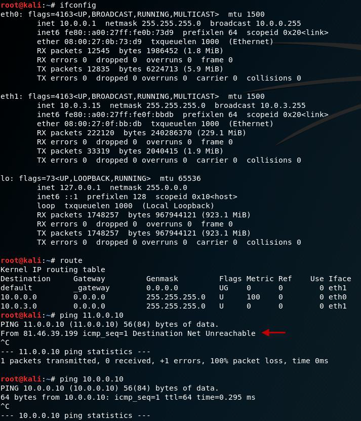Figura 2: Configuración de red - Máquina Kali.
