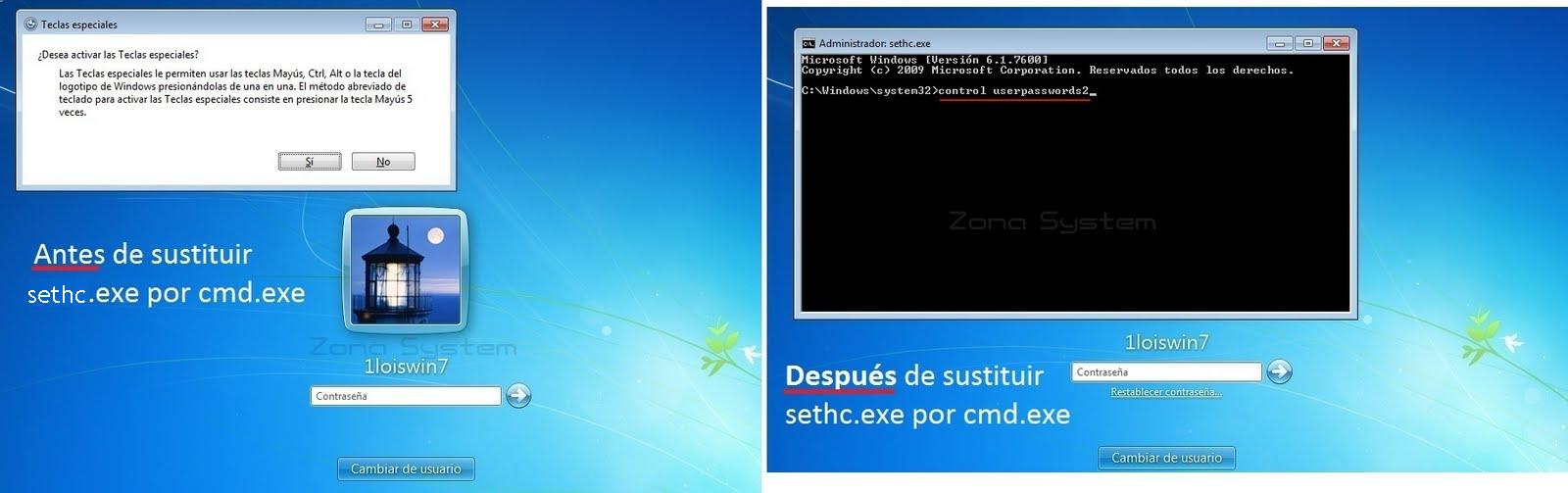 Figura 1: Iniciando consola de recuperación de passwords antes de iniciar sesión en el sistema.