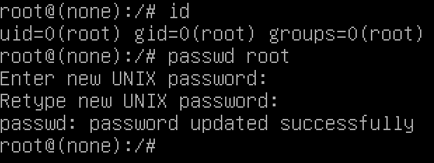 Figura 3: Restablecer la password de root.
